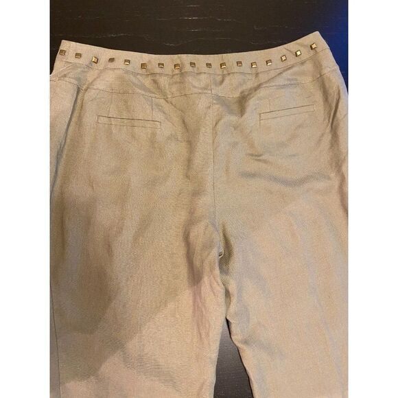 Peter Nygard Women's Olive Green Linen Blend Wide Leg Pants Size 18 - Picture 10 of 10